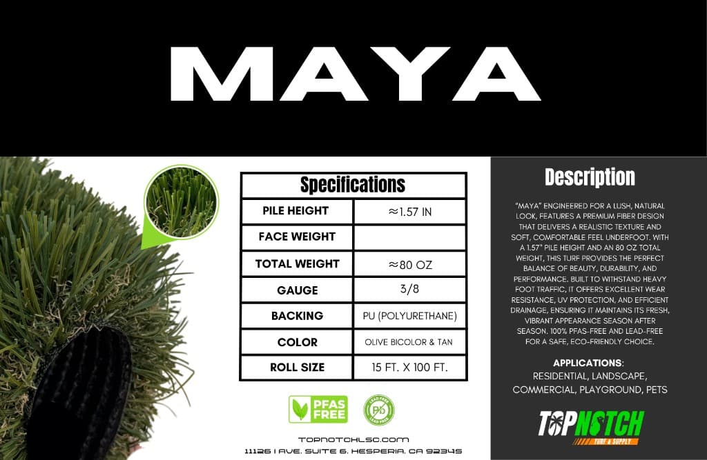 Maya turf label