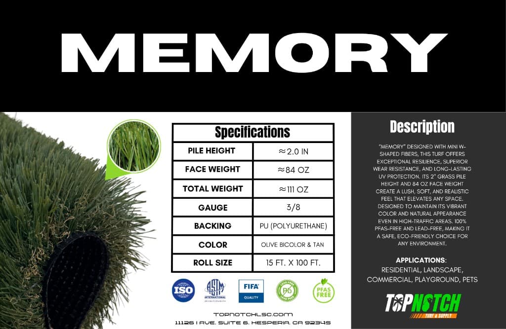 Memory turf label