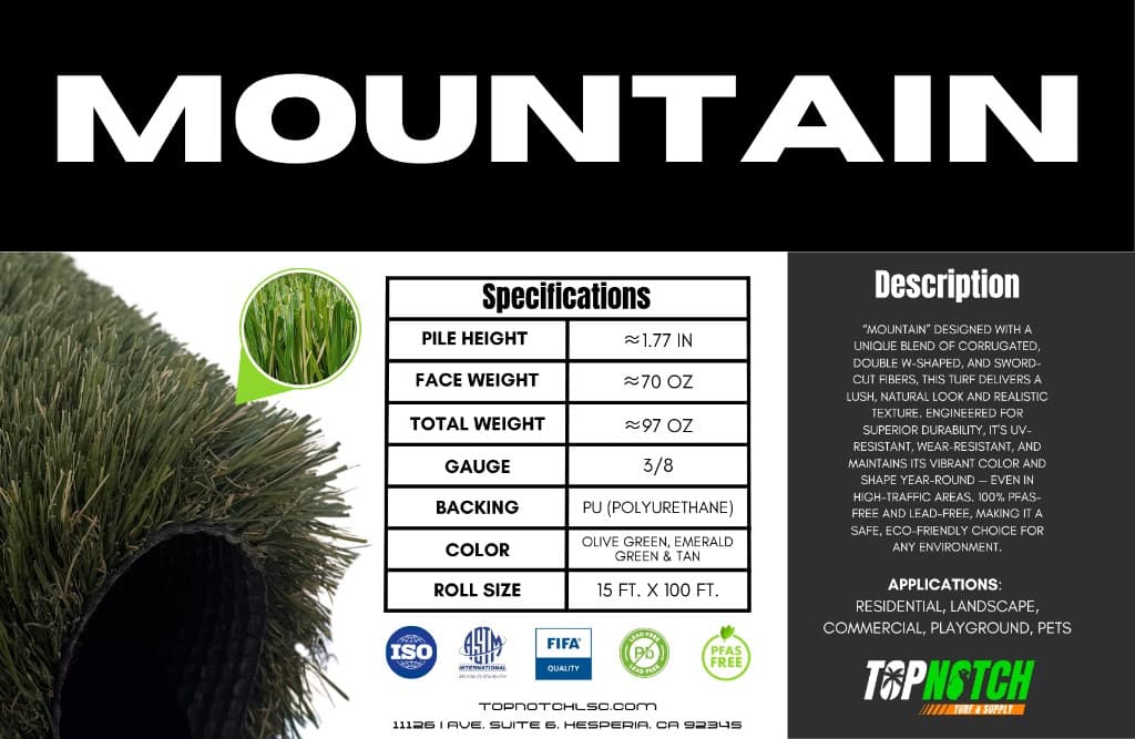 Mountain turf label