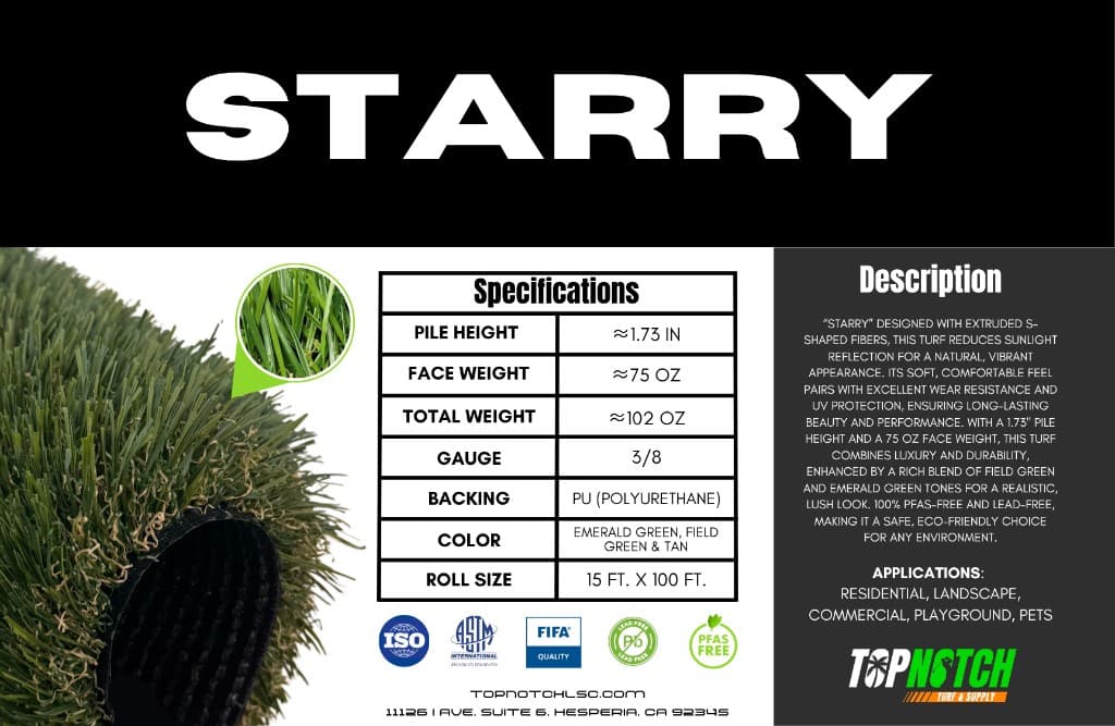 Starry turf label