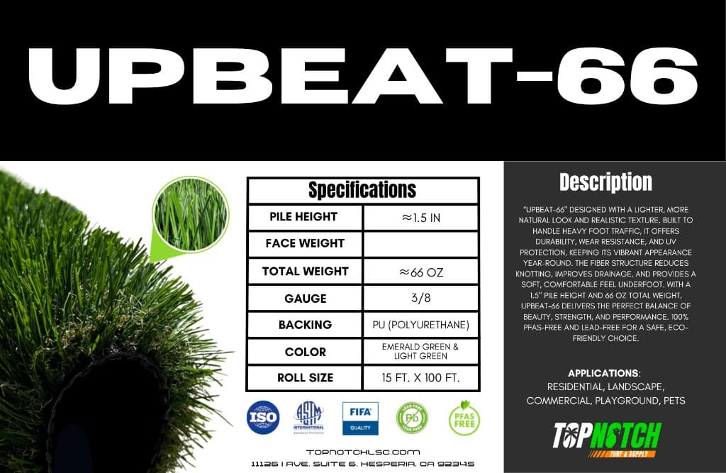 Upbeat-66 turf label