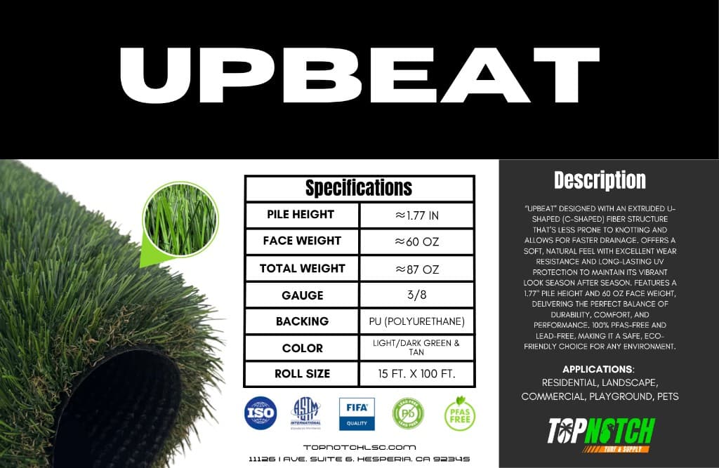 Upbeat turf label