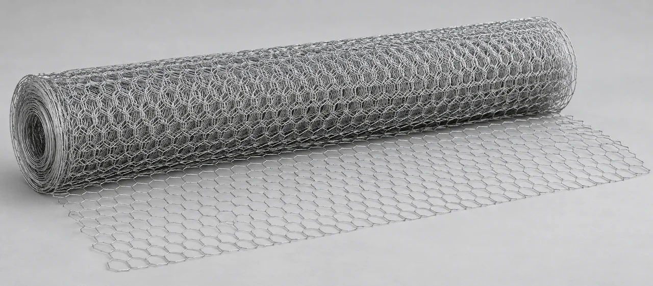 Illustrative image of a roll of gopher barrier wire, partially unrolled